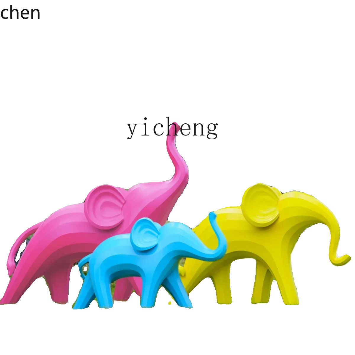 YFY  outdoor large abstract fiberglass elephant sculpture animal ornament flower garden landscape decoration