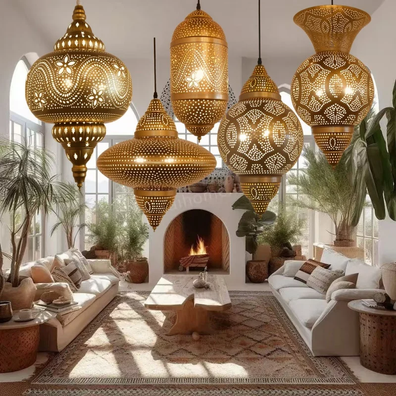 Designer's Creative Retro Iron Pendant Lamp Restaurant Villa CoffeeShop Bedroom Kitchen High-end Art Chandelier Home Decor Light