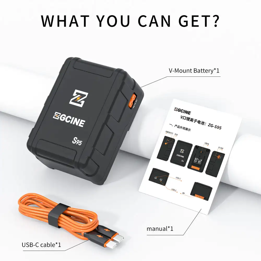 ZGCINE-Batería de montaje de ZG-V99 V, Banco de energía de 6800mAh, batería de iones de litio para Sony/Studio/foto/luz LED, batería de bloqueo en V