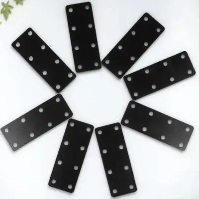

8pcs Black Iron Right Angle Brackets 38x100mm Furniture Repair Straight Mending Plates Braces Fixing Hardware