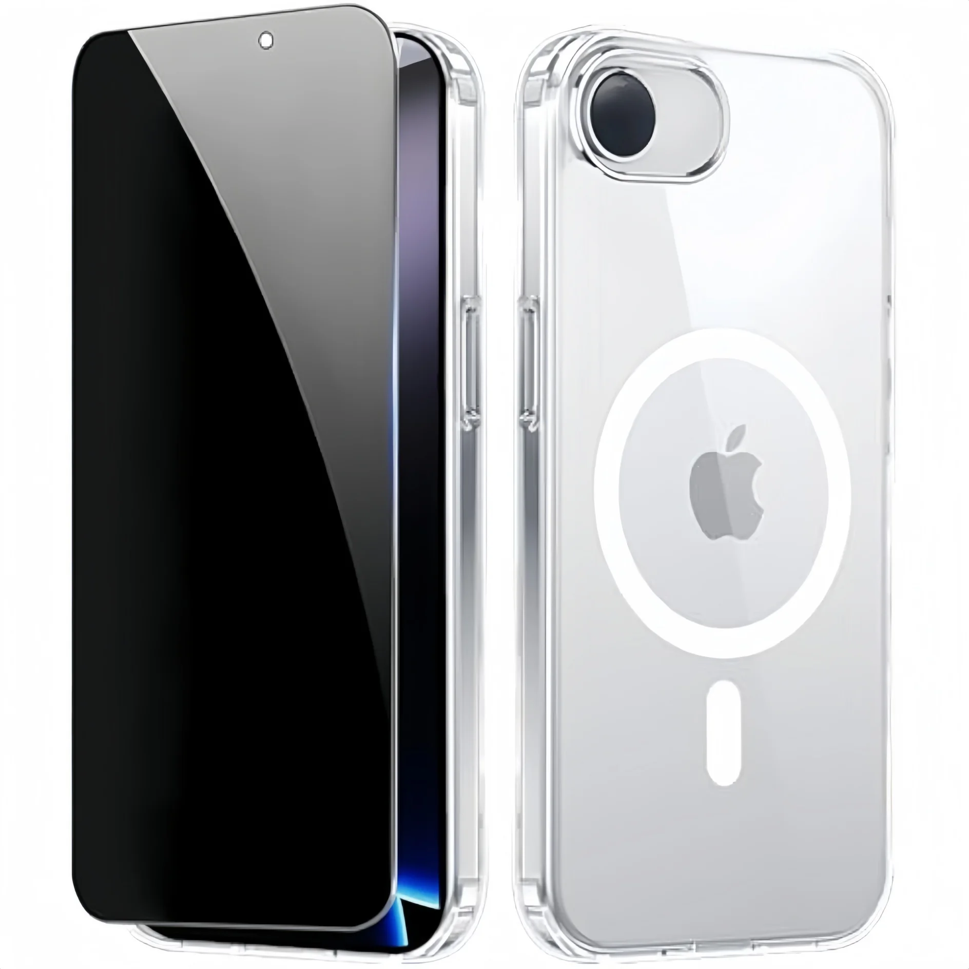 Transparente Handyhülle Magnetisch für iPhone 17e/16e mit Sichtschutzfolie - Klar
