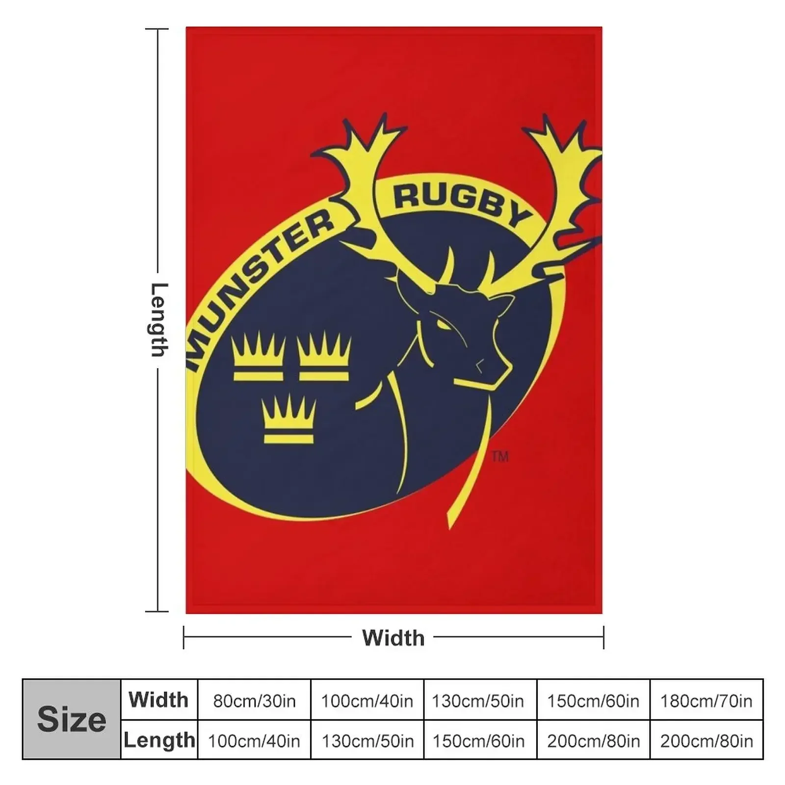 The Munster Rugby Throw Blanket heavy to sleep Soft Plush Plaid Flannel Fabric Large Custom Retros Blankets
