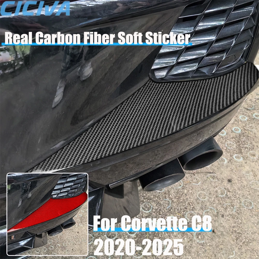 

Автомобильные аксессуары из настоящего углеродного волокна, накладка на хвостовой впуск, мягкая наклейка для Chevrolet Corvette C8 2020 2021 2022 2023 2024 2025