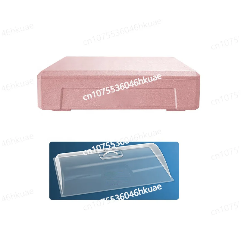 صندوق تبريد رغوي معزول محمول: تصميم غطاء شفاف، أيضًا لتخزين قوالب تيراميسو