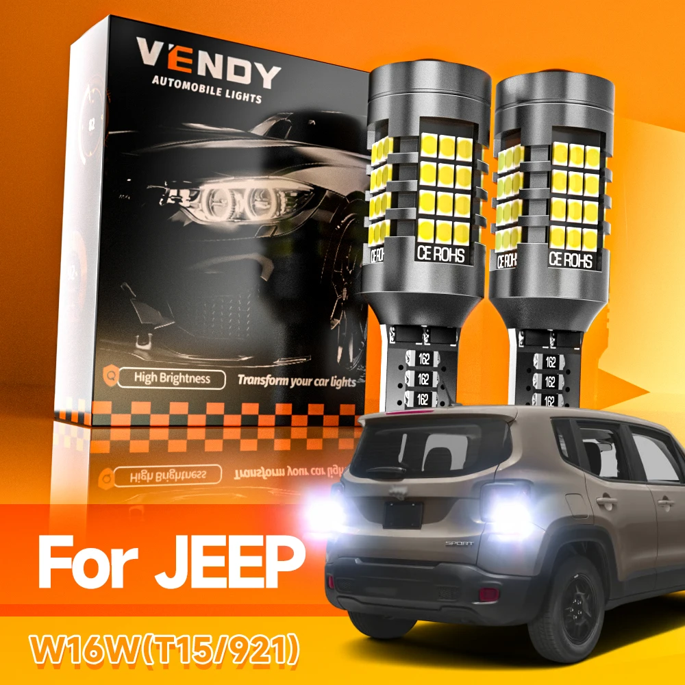 2pcs LED Reverse Light Blub Backup Lamp W16W T15 921 Canbus For JEEP Compass Renegade Patriot 2007-2017 Grand Cherokee 2014-2019