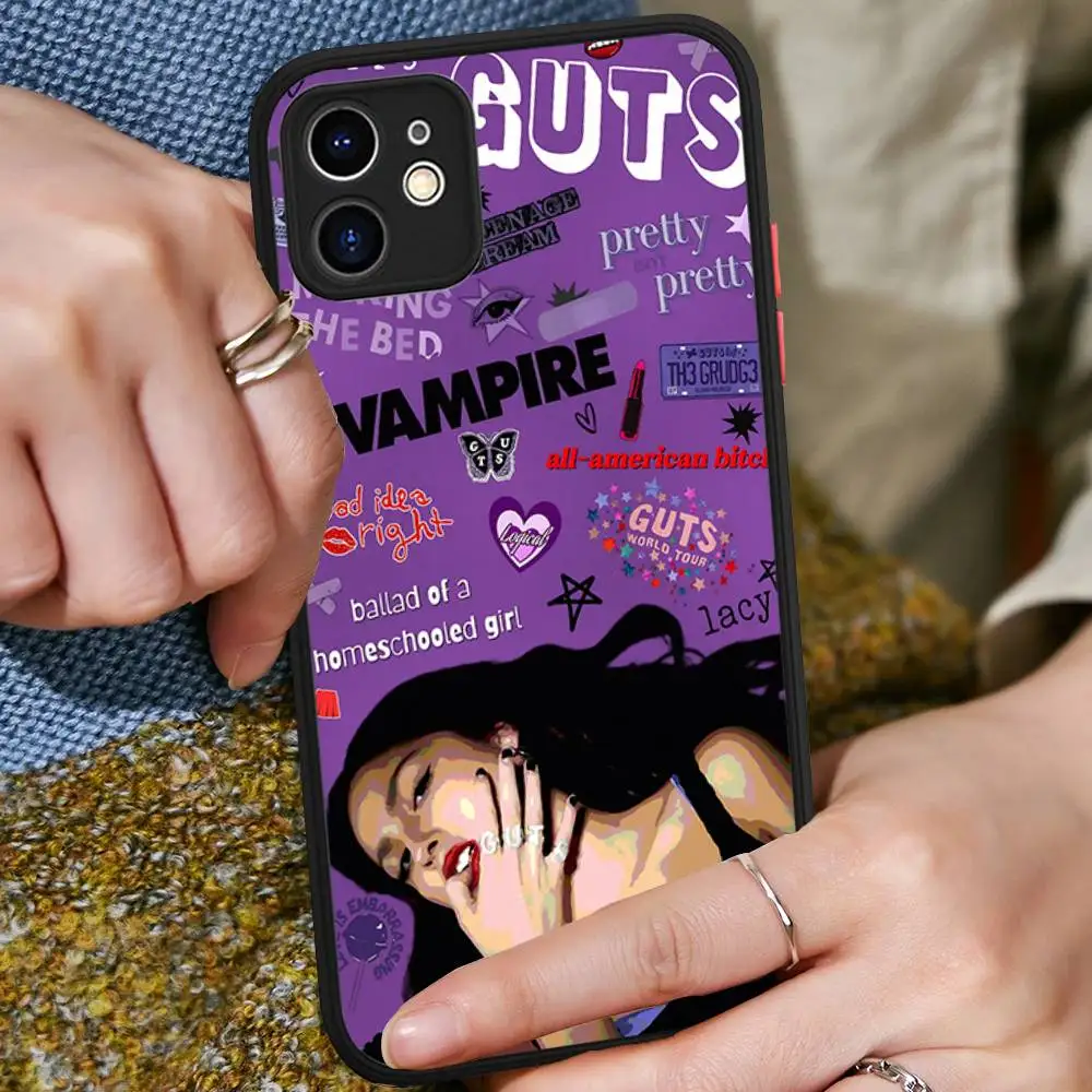 Singer O-Olivia GUTS R-RodrigoS Phone Case For IPhone 16 15 14 13 12 11 Pro Max Plus X XS MAX Black Matte Phone Fundas view 2