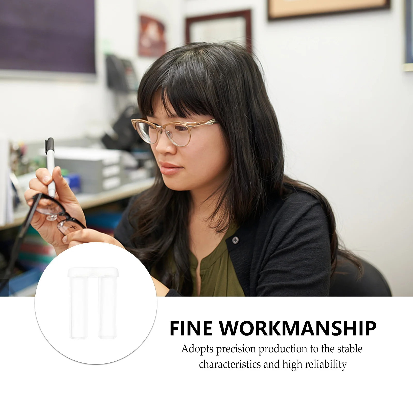 سدادات ضغط بلاستيكية شفافة للنظارات بدون إطار، طقم إصلاح الملحقات، البطانات ذات الأكمام المطاطية المزدوجة #1