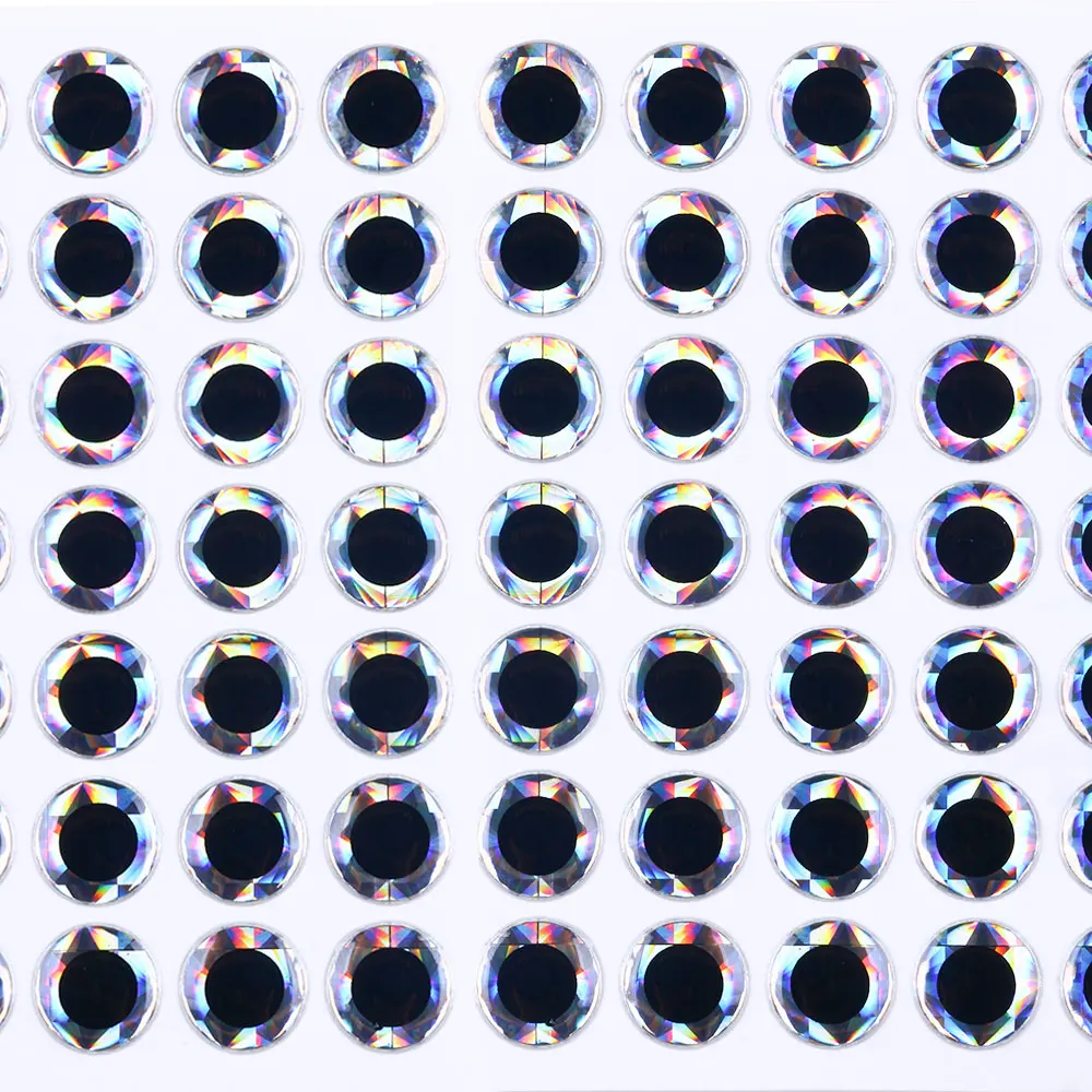 Fishing Lure 3D Eyes Holographic 3.5mm 4mm 4.5mm 5mm 12mm DIY Simulation Color Eyeball Artificial Bait Fly Fish Eye Sticker