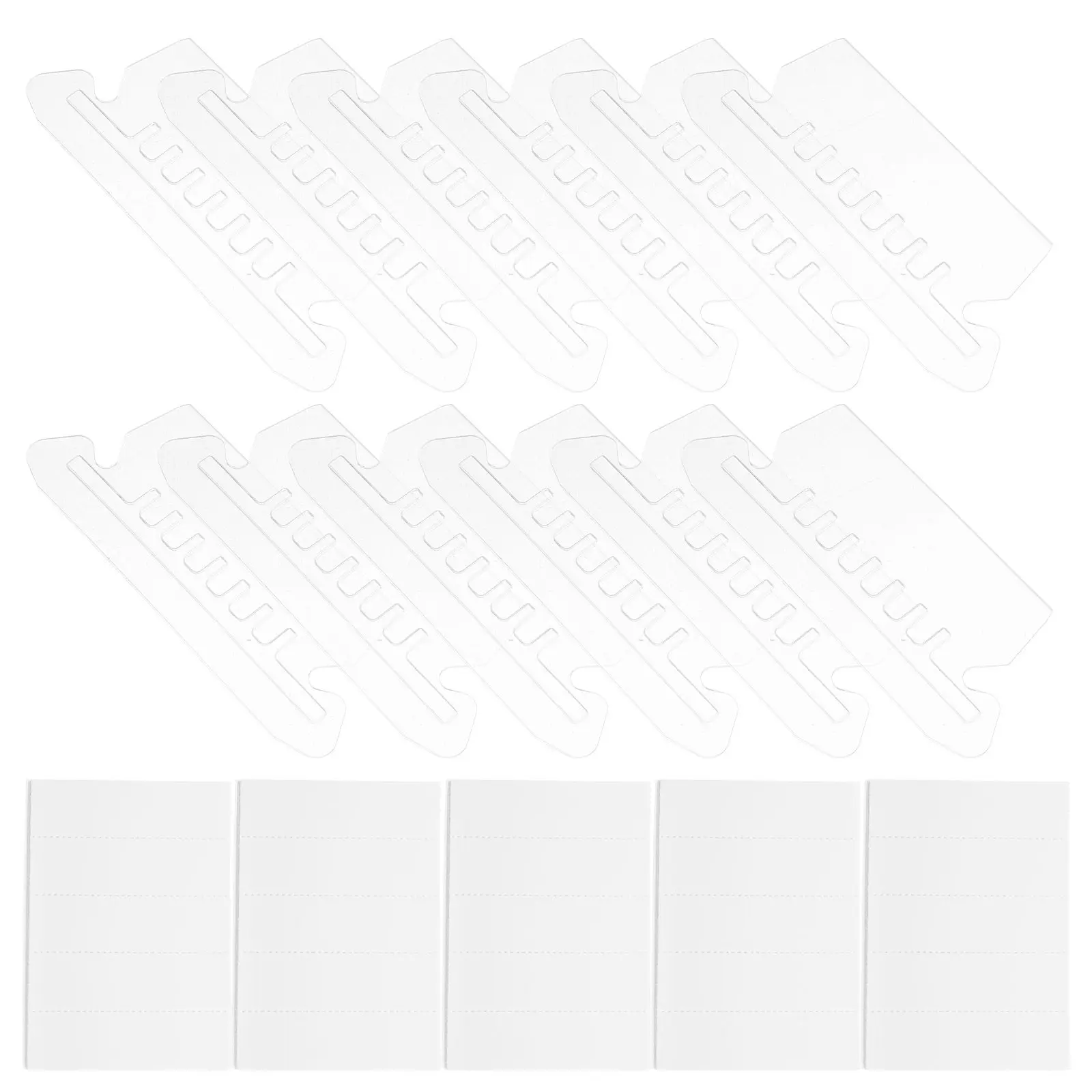 

50Pcs Plastic Wire Shelf Label Holder Style Clear Index Tabs for Hanging File Folders Insertable Divider Tabs Office Home