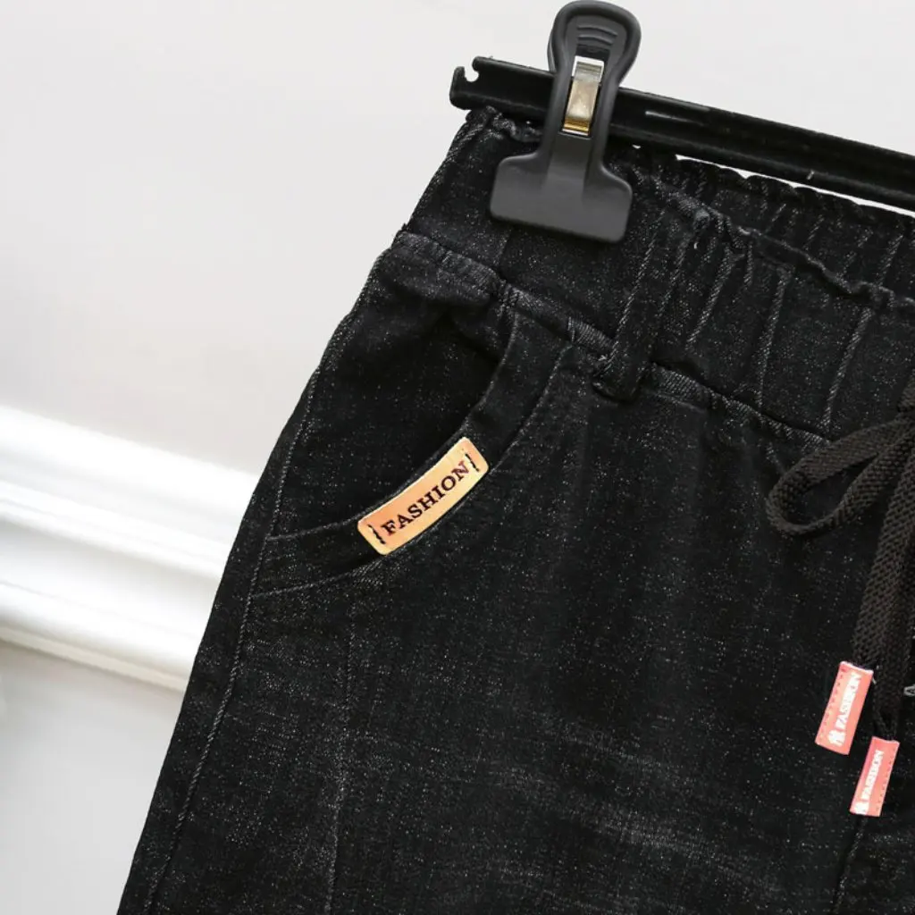 

Бархатные джинсы больших размеров для девочек до 230 кг, свободные облегающие эластичные брюки Харлан с высокой талией