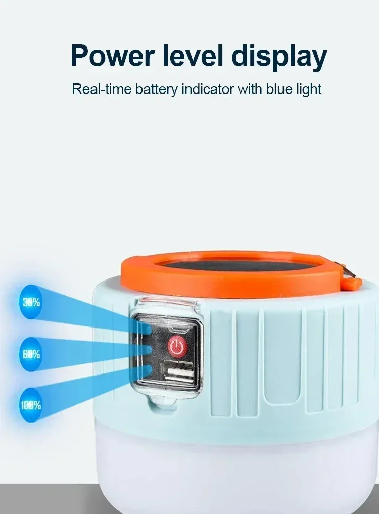 Portable Solar Camping Light Power Bank LED Lanterns With Remote Control Waterproof Outdoor Tent Light Rechargeable Flashlight
