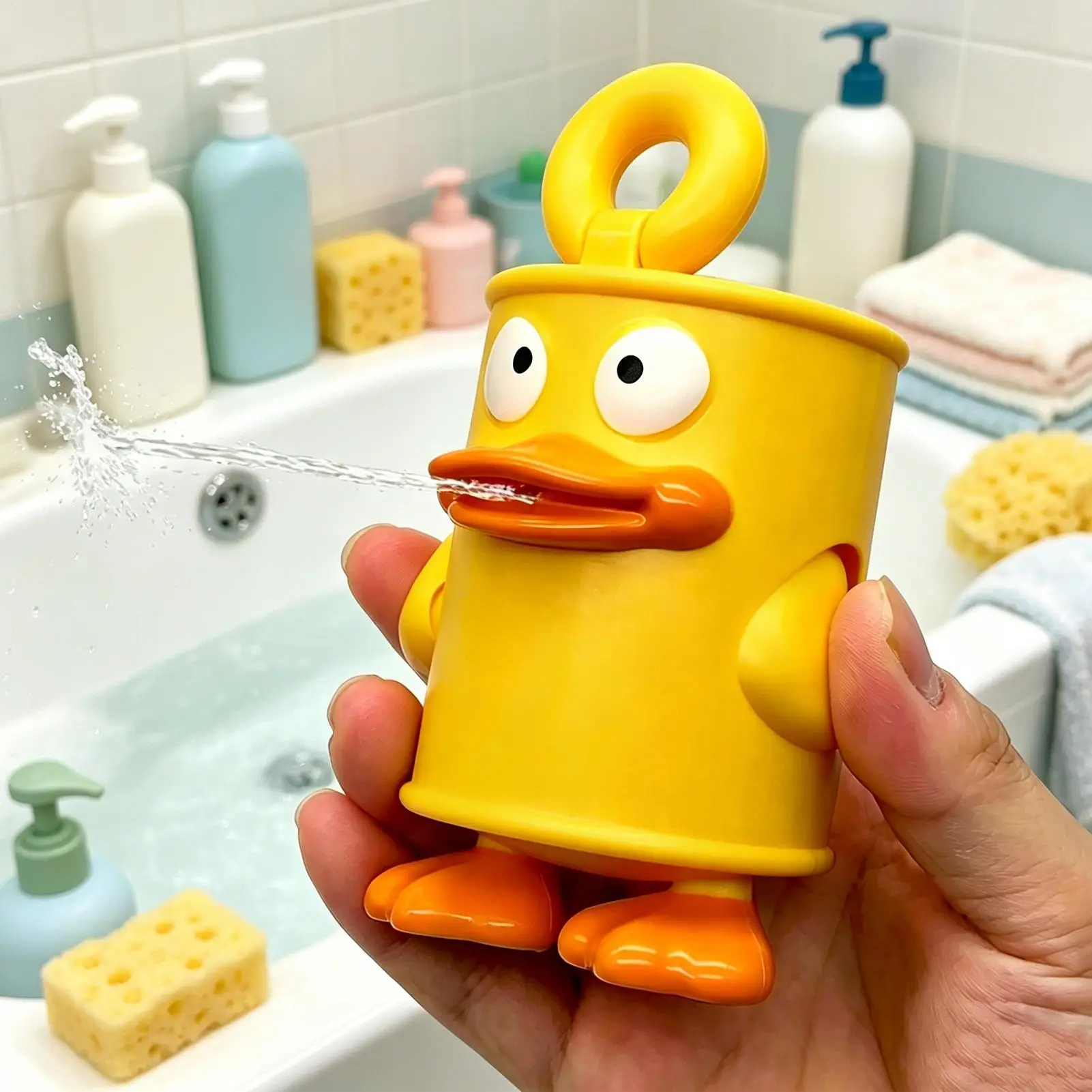 

Kids Water Toys Duck Small Can-Shaped Figurines Kids Beach Sprayer Water Fight Toys For Family Boys Girls Indoor Outdoor Yard