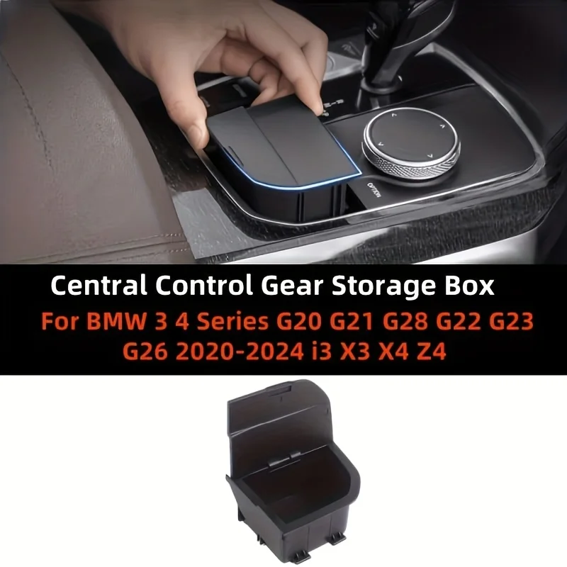 For BMW 3 4 Series G20 G21 G28 G22 G23G 26 2020-2024 I3 X3 X4 Z4 Black ABS Central Control Gear Storage Box Sleek Organizer