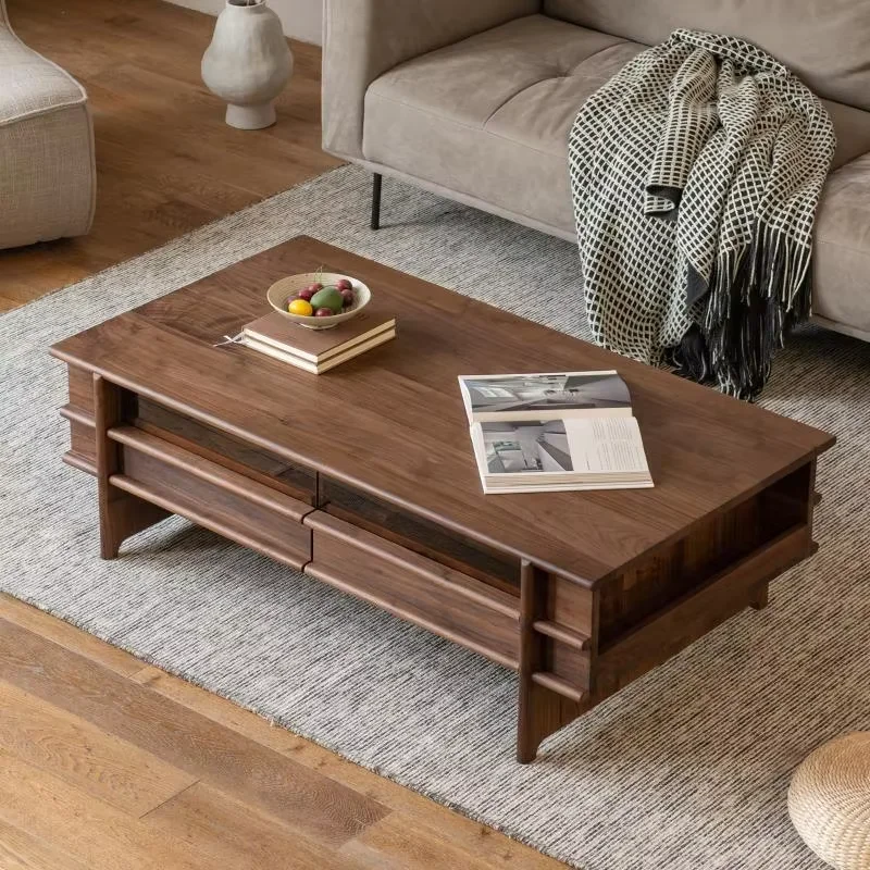 Solid Wood Italian Coffee Table Rustic Unique Storage Nordic Coffee Table Modern Minimalist Salontafel Living Room Furniture
