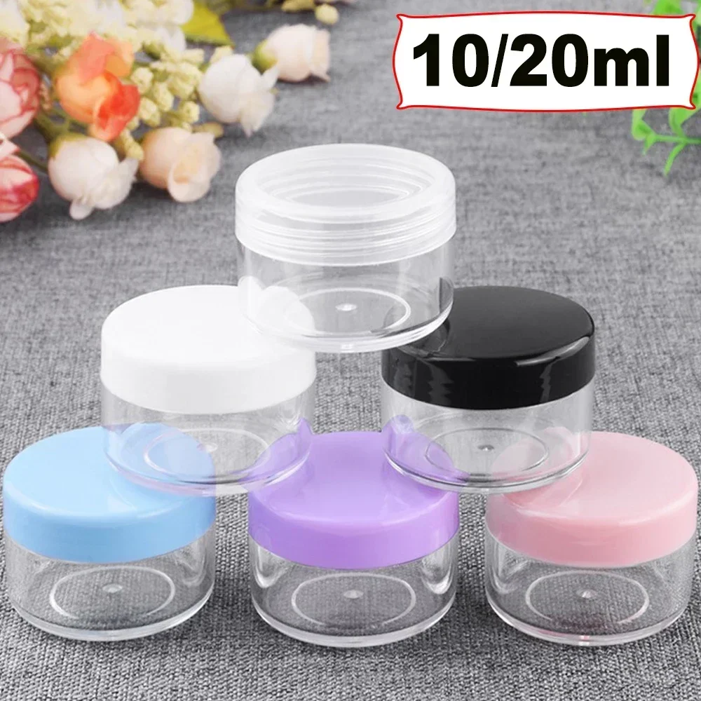 กล่องใส่ครีมหน้า10/20กรัมบรรจุภัณฑ์เครื่องสำอาง1ชิ้นกล่องเปล่าขวดรีฟิลขนาดเล็กหม้อพลาสติกสำหรับเดินทาง