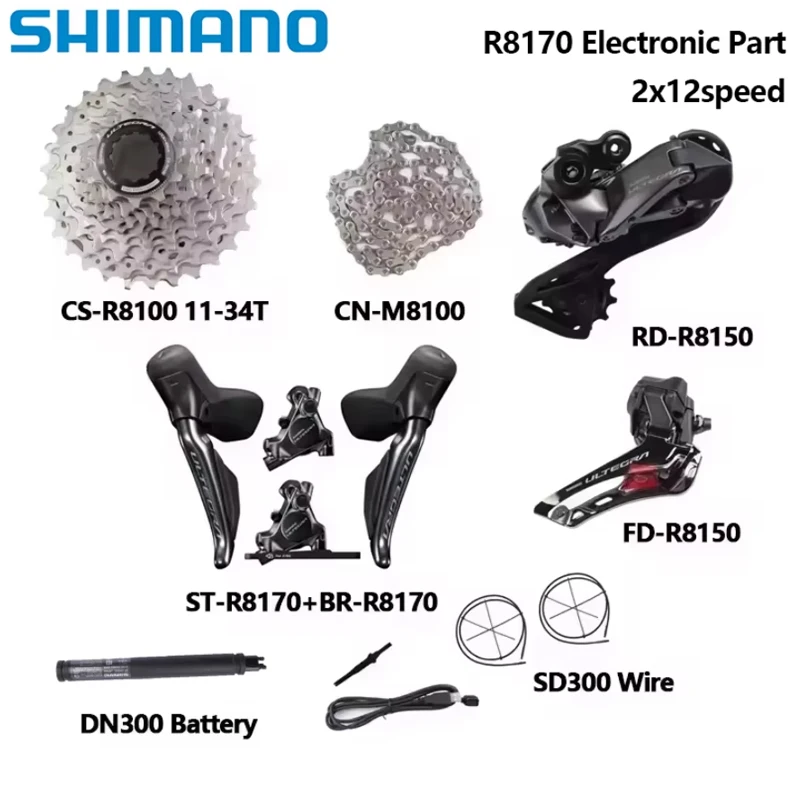 

Shimano ULTEGRA R8170 Di2 Electronic Part 2x12S R8150 Front/Rear Derailleur Cassette Hydraulic Disc Brake Road Bicycle Di2 Set