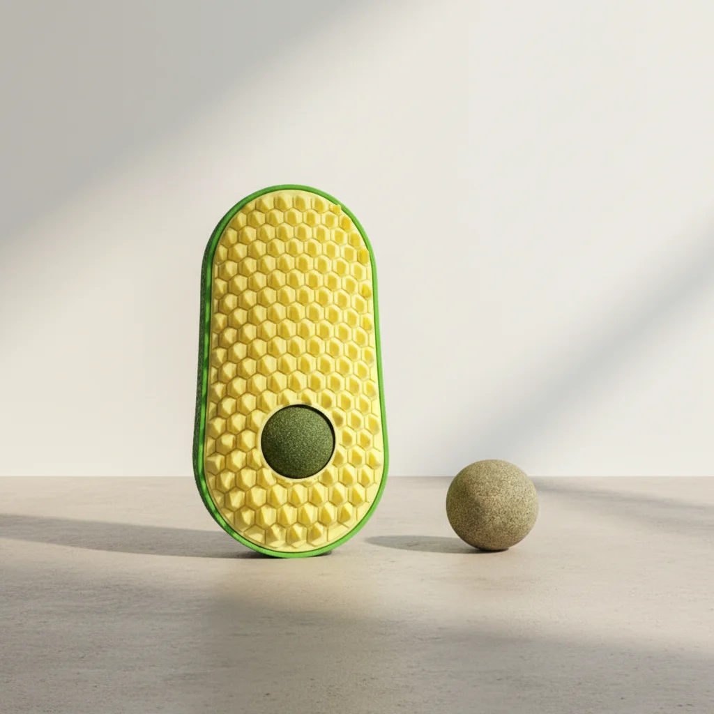 

Pea Shaped Cat Scratching Toy For Cats Self Service Itching Relief Tool With Anti Slip Base And Soft Texture