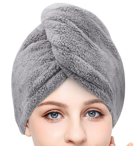 Women's  Hair Drying Towel Cap – Thickened Double-Layer, Ultra Absorbent & Fast Drying, Frizz-Reducing, Pillow-Safe, One Size Fits All, Reusable Wet Hair Care for Spring, Summer & Camping