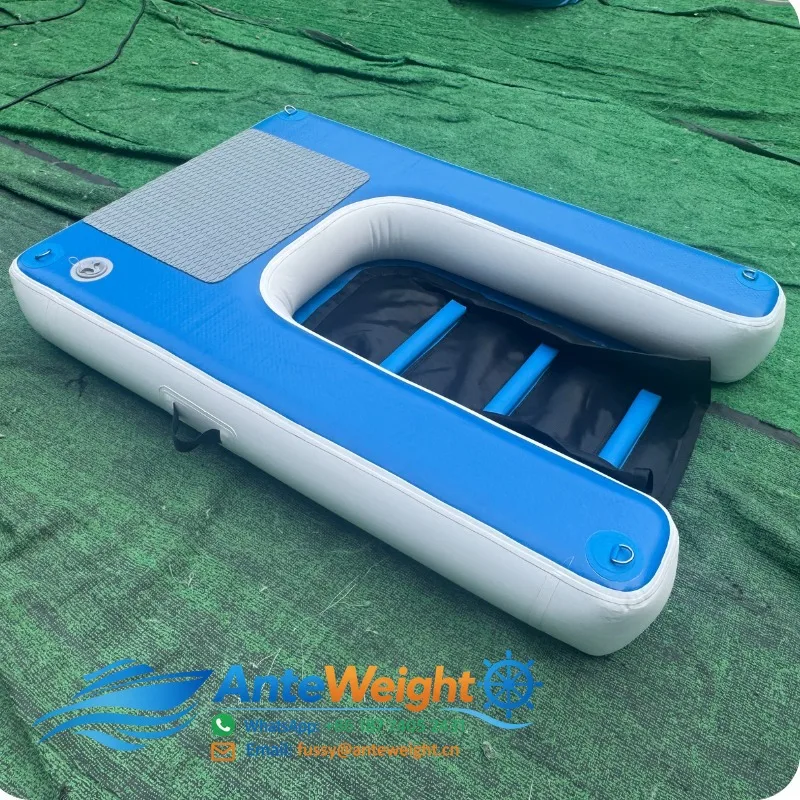 Inflatable Water Boarding Ladder Platform Durable PVC Non Slip Surface Easy to Use for Boat Yacht and Water