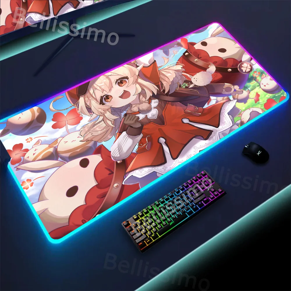 

Genshin Impact Anime Mousepad HD Gaming Accessories pad Computer Keyboard LockEdge rubber Desk Pad Upholstered Mouse Mat 90*40CM