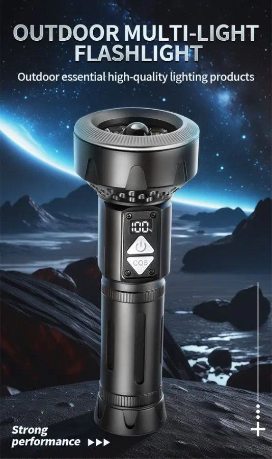 

Most Powerful LED Flashlight 8 Modes Rechargeable Flashlights Aluminum Alloy Tactical Torch Outdoor Emergency Light 1 Pack