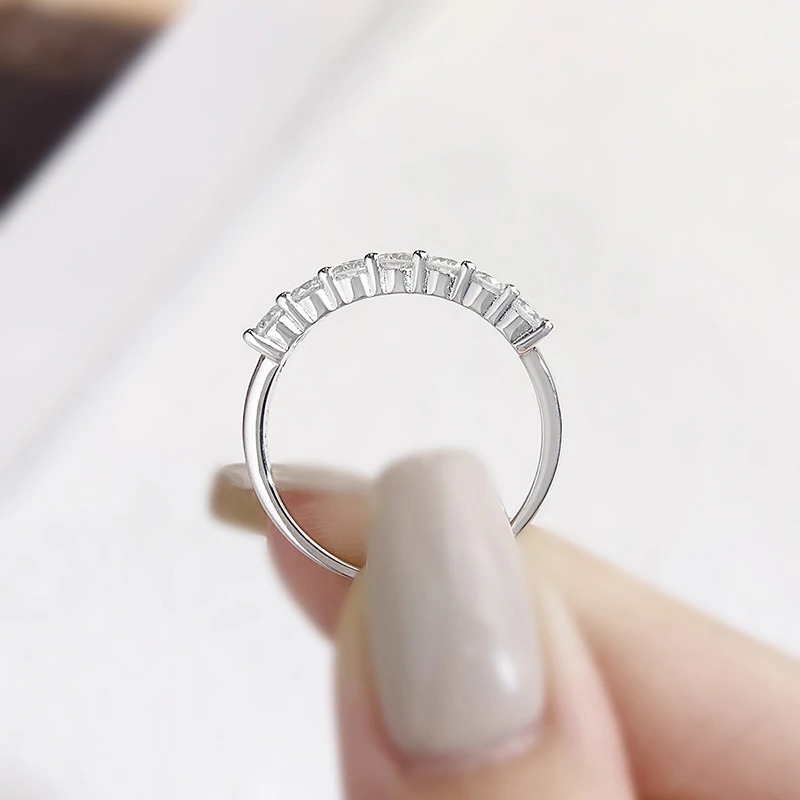 DWJ 1.4ct Real Moissanite Diamond Eternity Ring for Women 925 Sterling Silver Daily Party Gorgeous High Quality Fine Jewelry view 3