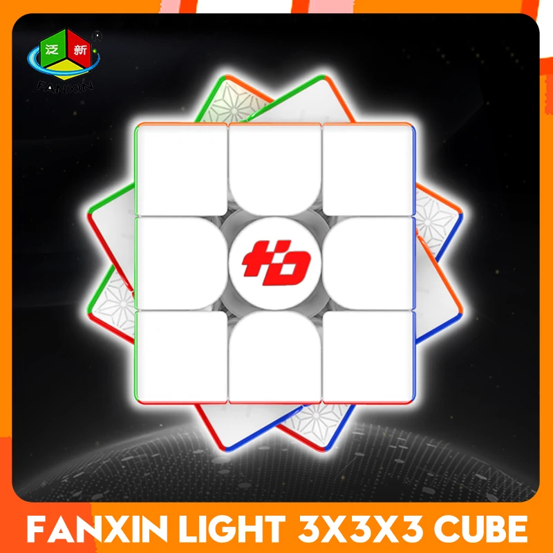 [CubeFun]FanXin Light 3x3 Maglev Magnetic Magic Cube UV HuDong Cube Stickerless Educational Birthday Gifts Toys For Children