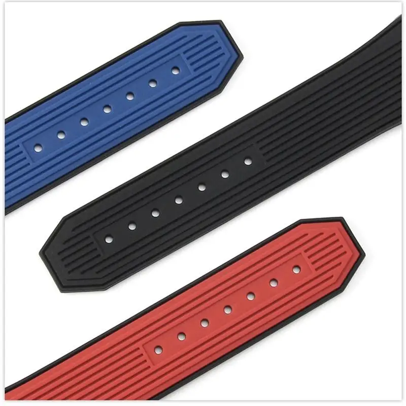 17×27mm Silicone watch strap for Hublot Precision steel folding buckle watchband bracelet for HUBLOT BIG BANG/SANG Watchbelt