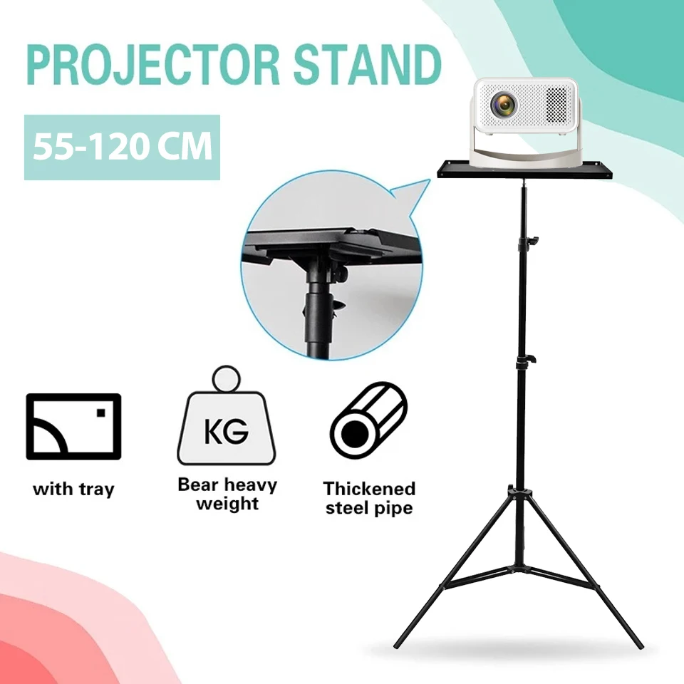 

Регулируемая по высоте подставка-штатив для проектора с резьбой 1/4 дюйма, держатель для DJ-оборудования с телескопической штангой для проекторов и мониторов