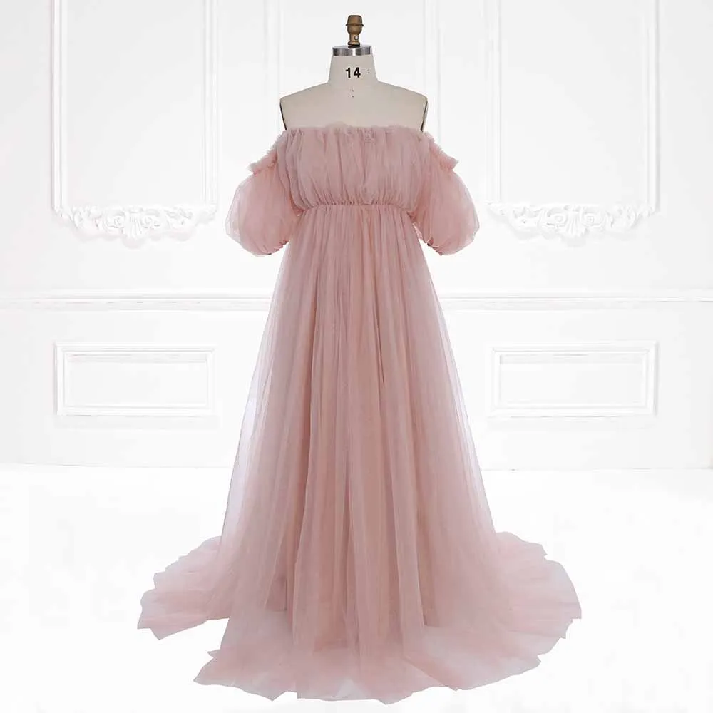 

Elegant Off Shoulder Maternity Dresses for Photo Shoot Photography Gowns Baby Shower Dress for Pregnant Woman YEWEN YW231105