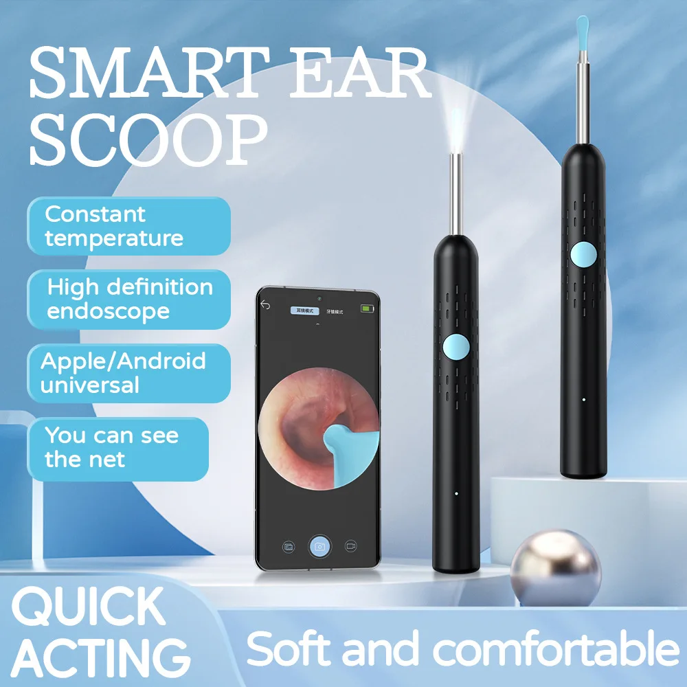 

Smart Visual Ear Cleaner Set with Camera 1080P Ear Sticks Ear Wax Removal Tool WIFI Connection HD LED Lights Earpick Endoscope