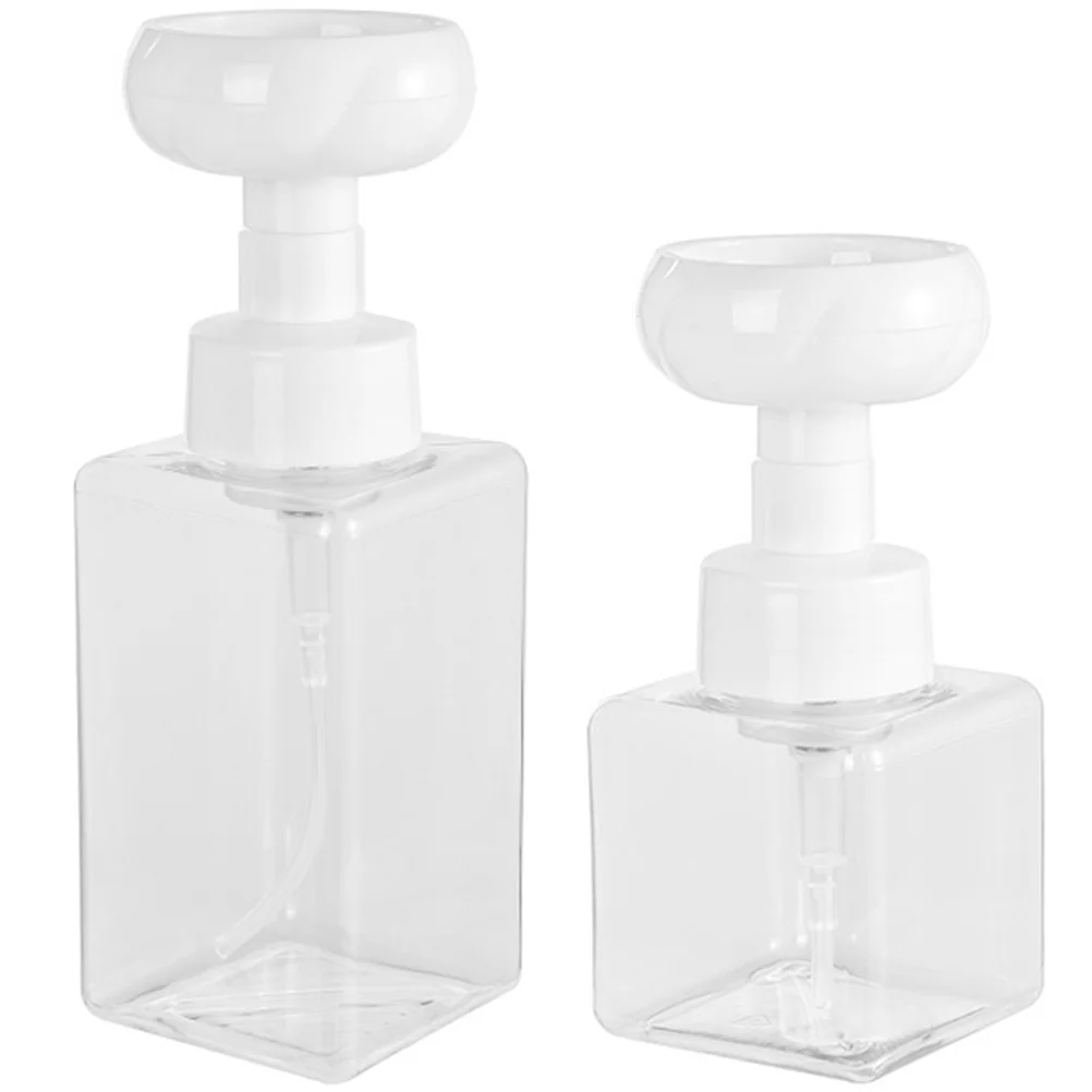 2Pcs Foam Soap Pump Bottles Refillable Bathroom Hand Dispenser Plastic Shampoo Lotion Container Travel Foaming Tepg Mousse Home