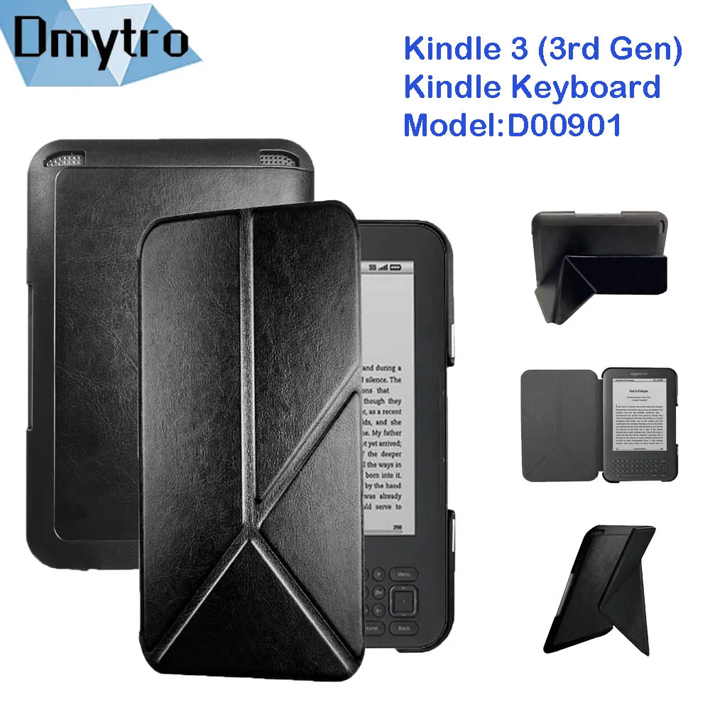 Kindle 3rd 모델 D00901 용 PU 가죽 케이스 자기 폐쇄 커버 Kindle 3 3rd Gen eReader 접이식 브래킷 케이스 쉘