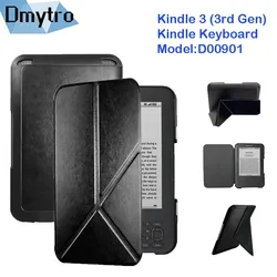 PU Leather Case For Kindle 3rd Model D00901 Magnetic Closured Cover Kindle 3 3rd Gen eReader Folding Bracket Case Shell