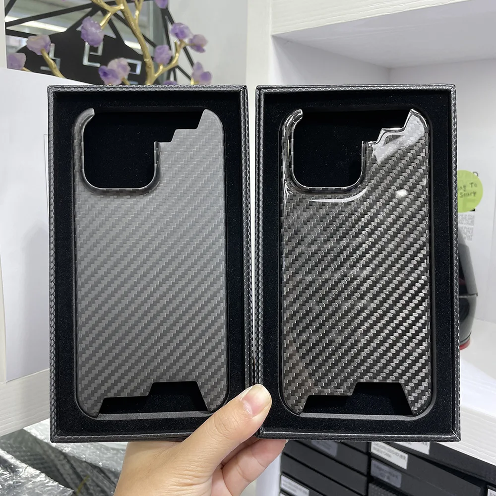 Real carbon fiber for iPhone 15 14 Pro max ECG texture carbon fiber protective case For Apple 13 mini 12 15 plus protective case