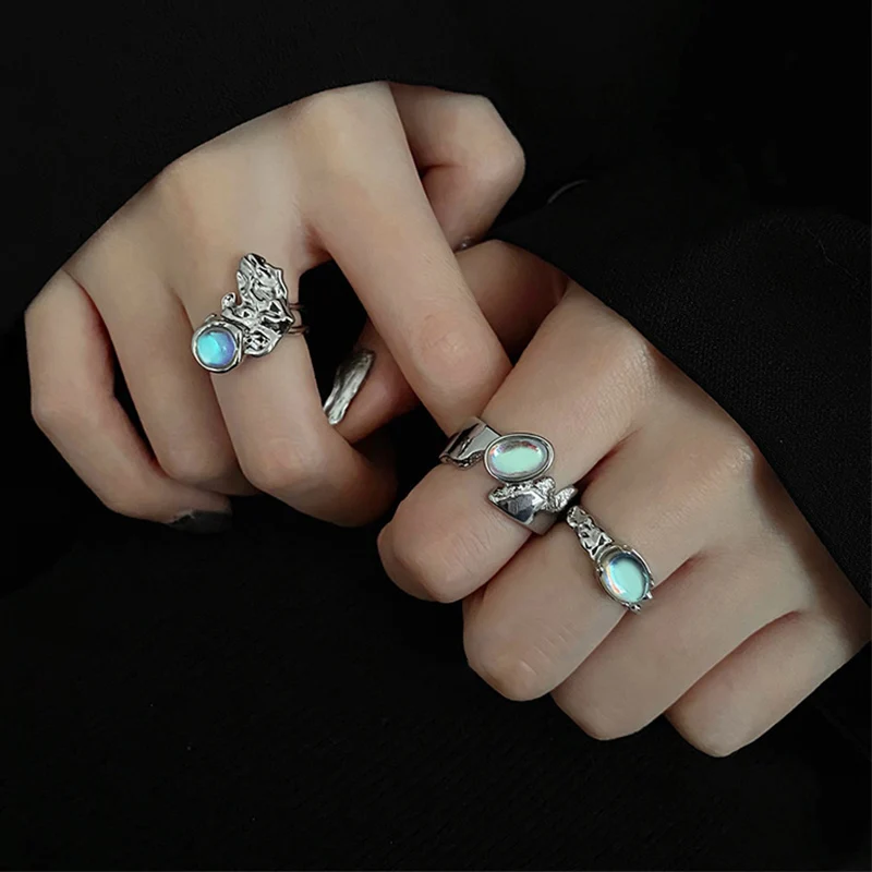 خواتم فوكسانري بلون فضي للنساء ، الأزواج ، التصميم الإبداعي ، الشخصية الأنيقة ، مجوهرات الذكرى السنوية ، الكورية ، الموضة الجديدة #6