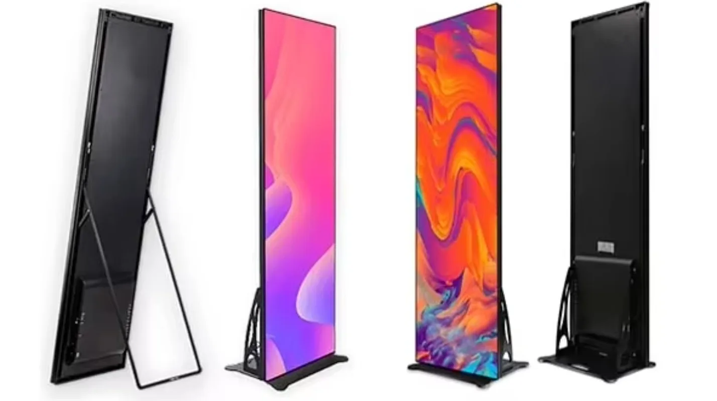 Factory Direct Sale 1920*640mm Moveable High Brightness LED Poster Display Screen Indoor P1.86 Full Color Ali Led Display