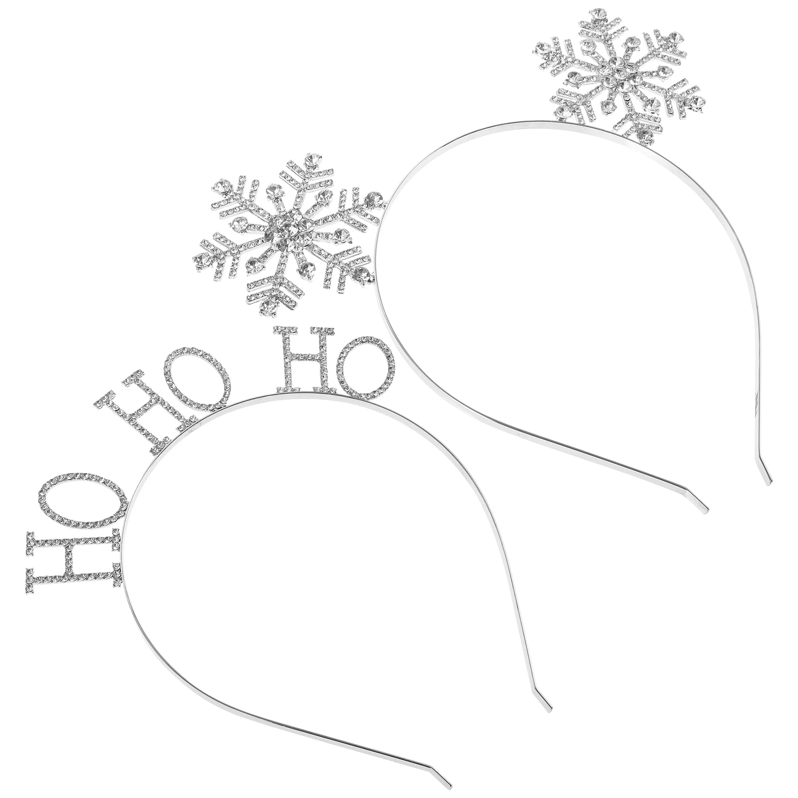

2Pcs Snowflake Headdress Glitter Headbands Girls Zinc Alloy Hair Accessories Lightweight Comfortable Christmas Party Decorations