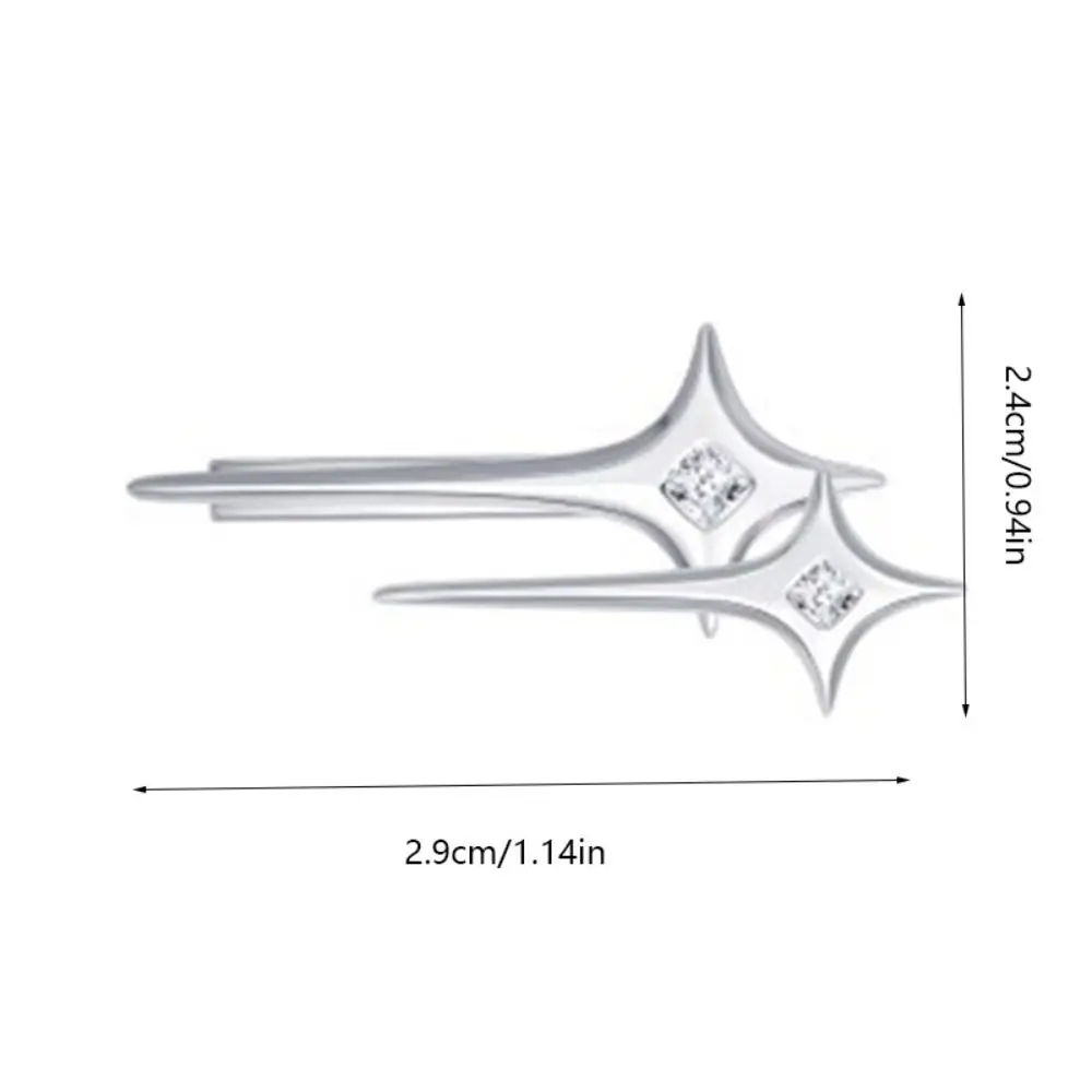 Y2K Star Cross Hair Clips Cool Crystal Sliver Hairpins Bobby Pins Sweet Cute Metal Hair Accessories for Girls Women Gifts