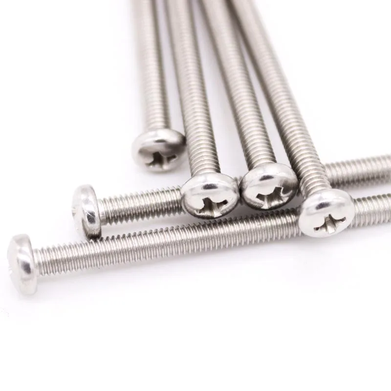 10/50pcs UNC 2#-56 4#-40 6#-32 8#-32 10#-24 12#-24 US Coarse Thread 304 Stainless Steel Cross Round Phillips Pan Head Screw Bolt