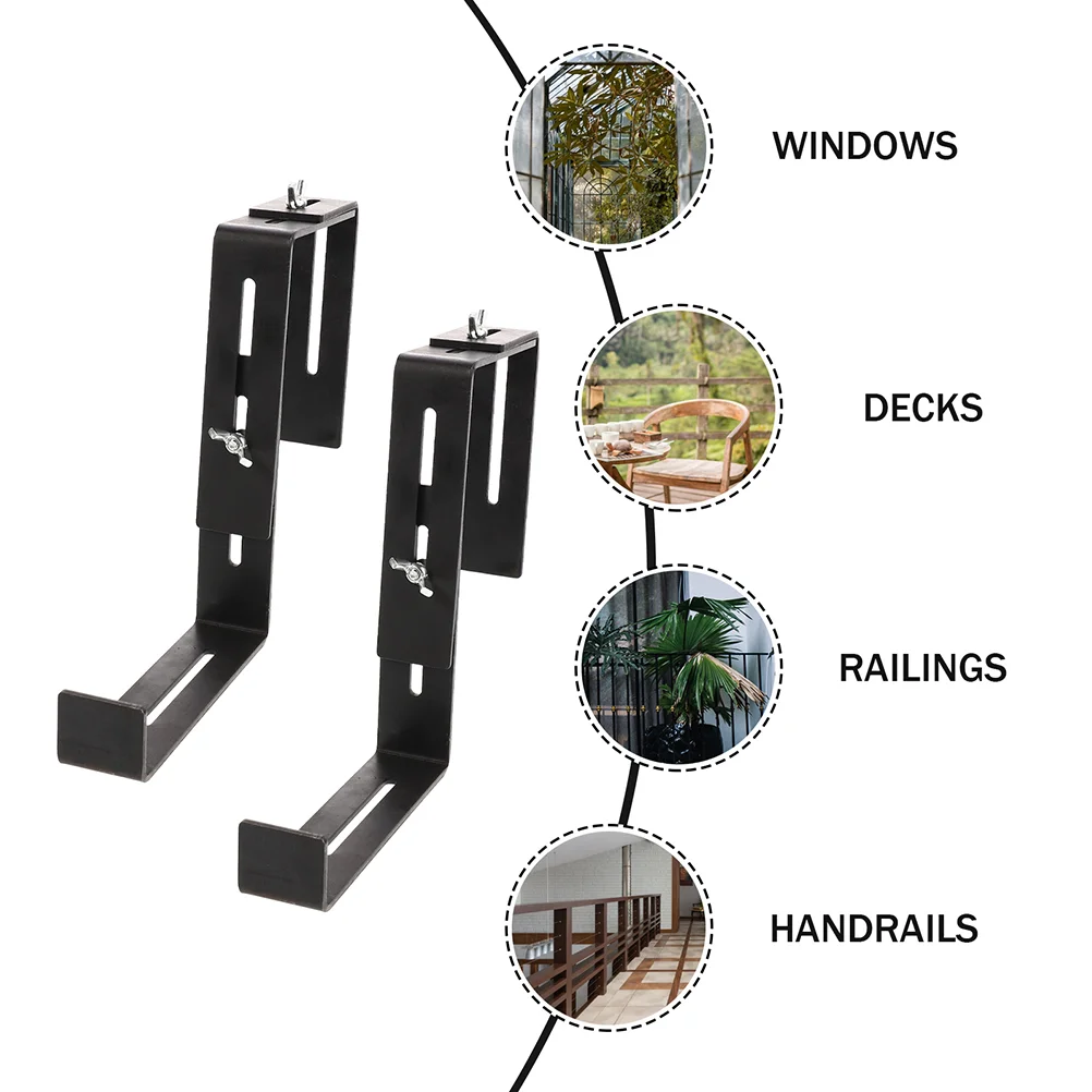 

4 PCS Railing Plant Pot Bracket Easy to Install Planter Holder Flower Shelf Bird Feeder Stand Iron Professional Technology