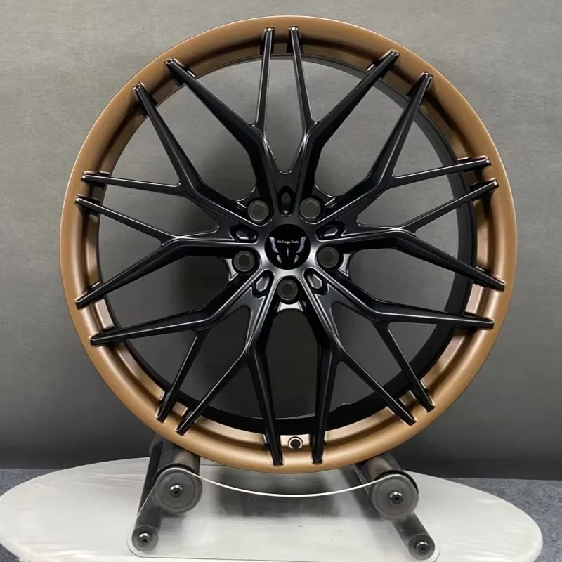 Sunland Factory Wholesale Forged Wheels Customization 19 20 21 22 Inch Matte Black with Matte Red Bronze Finish Wheel Hub