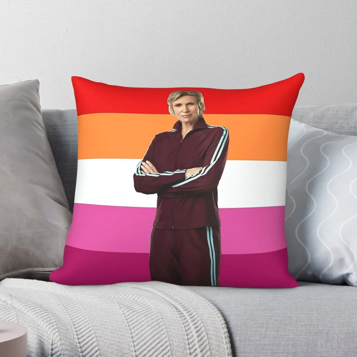 Lesbian Sue Sylvester In Glee Square Pillowcase Polyester Linen Velvet Printed Decorative Pillow Case Home Cushion Cover 45x45