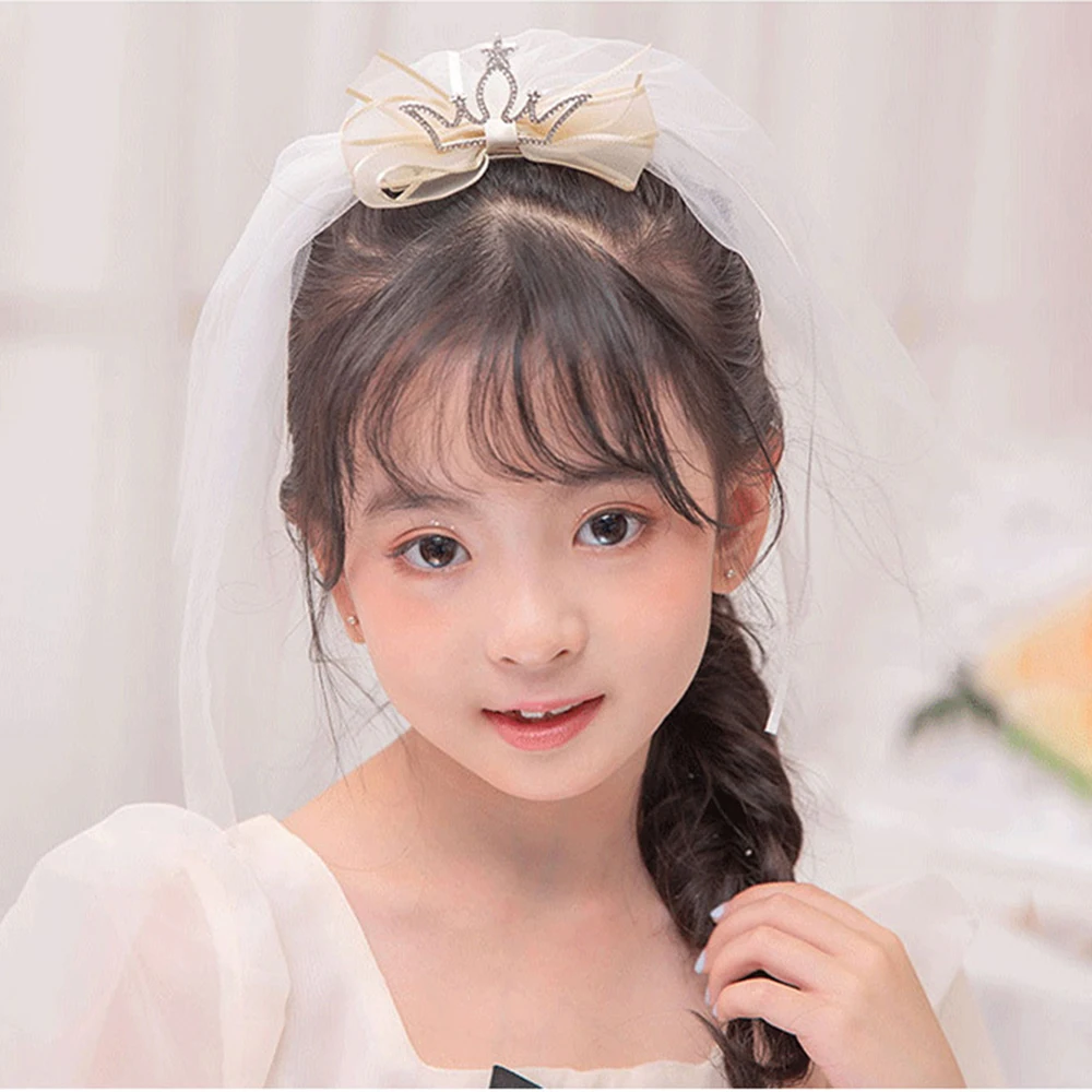 Princess Crown Hairpin Children\'s Cute Korean Hair Accessories Girl Diamond Hair Clips Photo Headdress For Kids