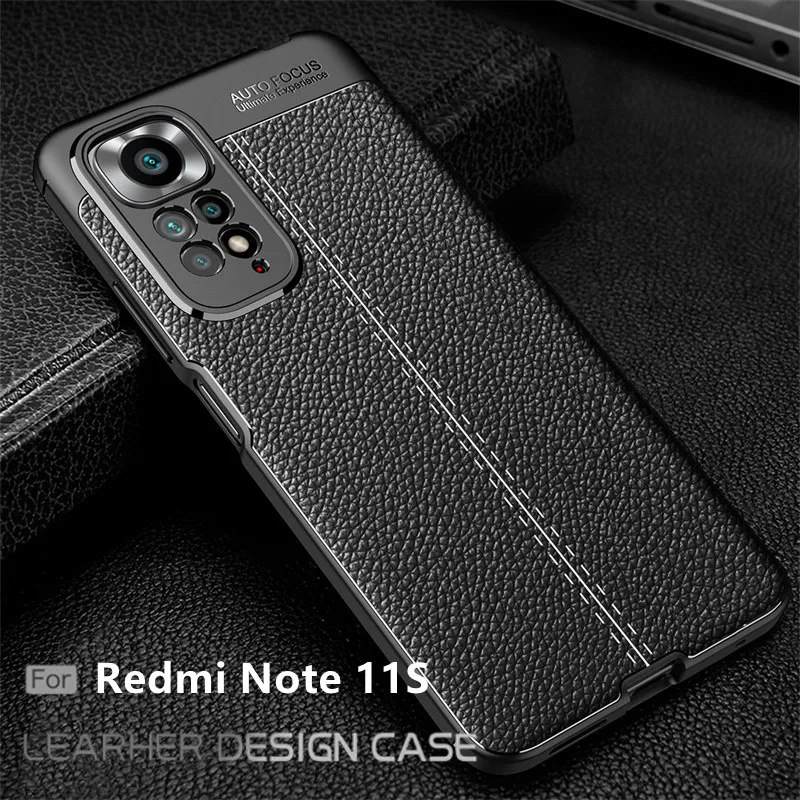 For Xiaomi Redmi Note 11S Case For Redmi Note 11S Cover Capas Shockproof Bumper TPU Soft Leather For Fundas Redmi Note 11S Cover