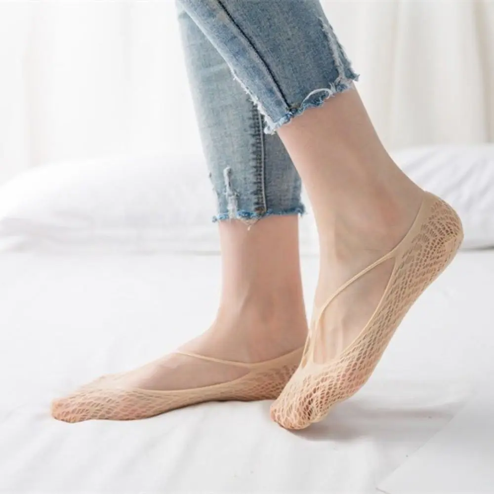 No Show Blumendruck Atmungsaktiv Sommer Damen Samt ​ Socken Low Cut Bootssocken Unsichtbare Sling-Socken High Heel Schuhstrümpfe