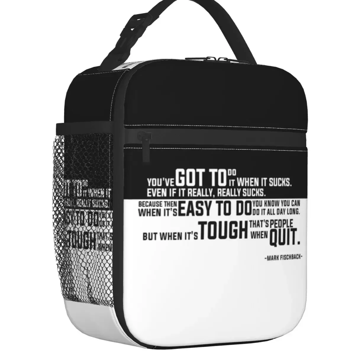 Black And White Unus Annus Quote Insulated Lunch Bags Memento Mori Ethan Markiplier Mark Portable Cooler Thermal Bento Box Kids