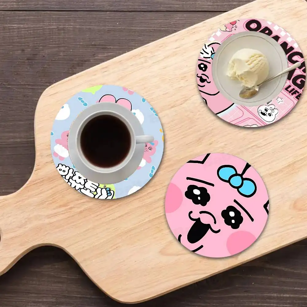Character O-Opanchu U-Usagi 1pc Pattern Coaster Tea Cup Heat Insulation Pad Anti-scalding Anti-slip Table Bowl Plate Mat