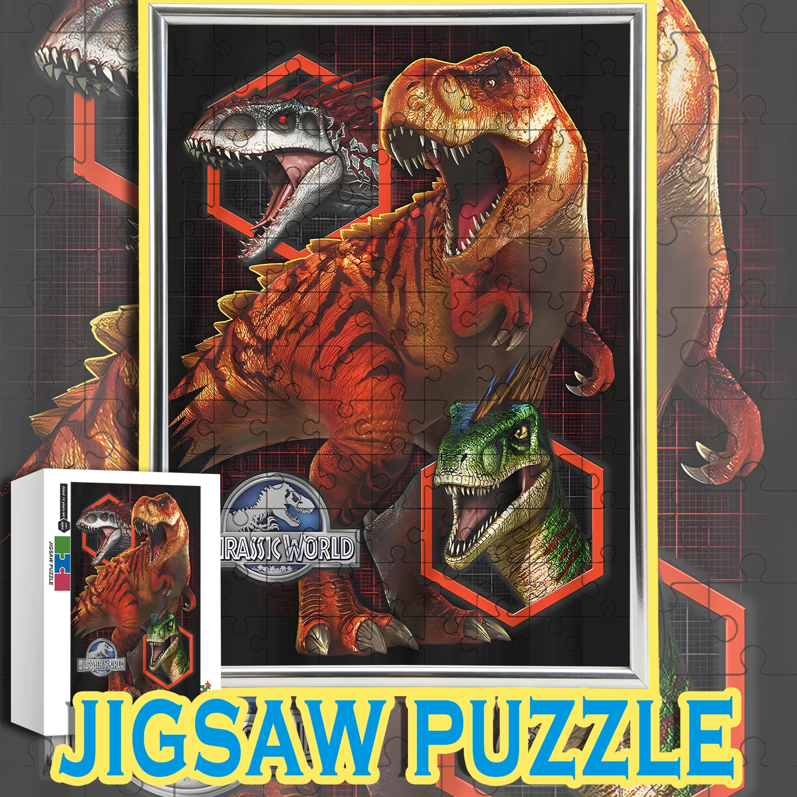 

Jurassic World T-Rex Dinosaur Group Wooden Jigsaw Puzzle 108/200/300/500/1000pcs Color Box