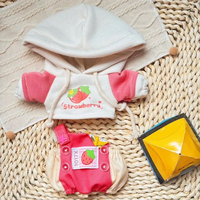 Doll Clothes for 20cm Idol Doll Outfit Accessories Fruits Strawberry/Durian/Pineapple Sweatshirt Overalls Set Collection Gift